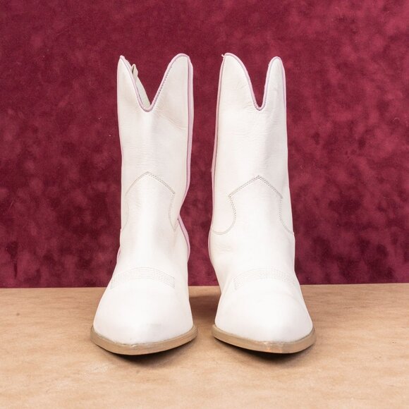 Free People Women Borderline Cream Leather Western Cowboy Boots 8US EUR 38.5 - Picture 4 of 9